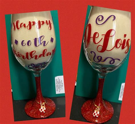 Birthday Squad Birthday Queen Glittered Wine Glasses Etsy