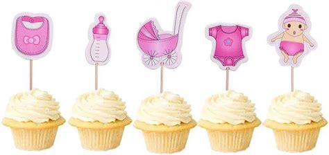 Baby Girl Topper Stuks Cupcake Toppers Geboorte Topper Taart