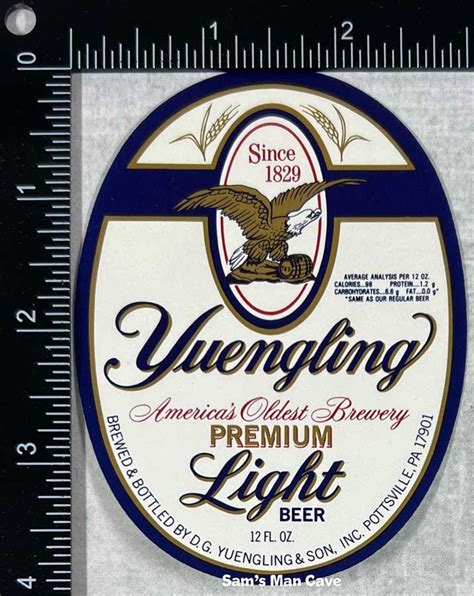 Yuengling Premium Light Beer Label