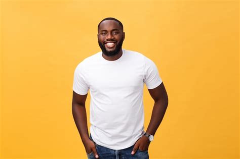 Premium Photo Portrait Of Delighted African American Male With