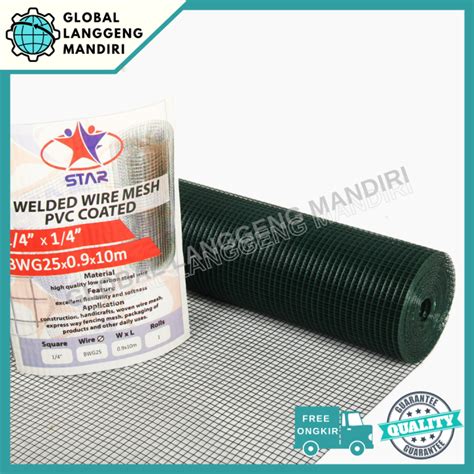 KAWAT LOKET PVC 6MMX6MM BWG25 10M 1ROLL KAWAT RAM HIJAU 1 4 X1 4