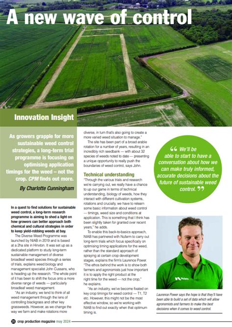 Nufarm Is Featured In The May 2024 Edition Of CPM Magazine Nufarm UK