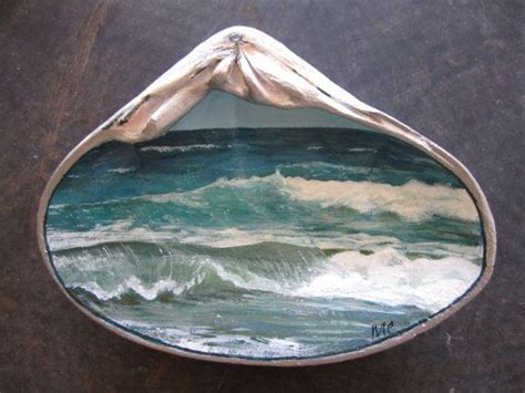 Pin by Laurice Mitchell on Sea shell art | Ocean painting, Seashell painting, Stone art