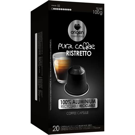 Cápsulas Café Alumínio Nespresso Ristretto Origen Sensations 20 Un