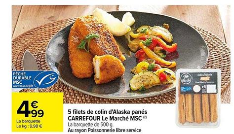 Promo 5 Filets De Colin D alaska Panés Carrefour Le Marché Msc chez