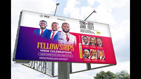 Church Flyer Design In Photoshop Landscape Banner Design Youtube