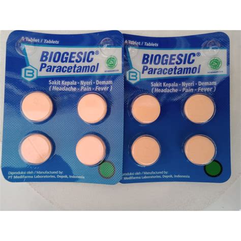 Jual BIOGESIC TABLET PER STRIP UNTUK DEMAM PUSING NYERI Shopee