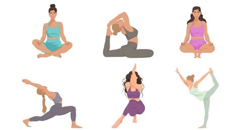 Femme Pratiquant Le Yoga Ensemble De Poses Diff Rentes Mode De Vie