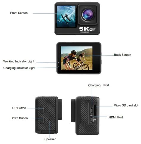 Ausek D5 Pro 5k Ultra Hd Action Camera Instruction Manual