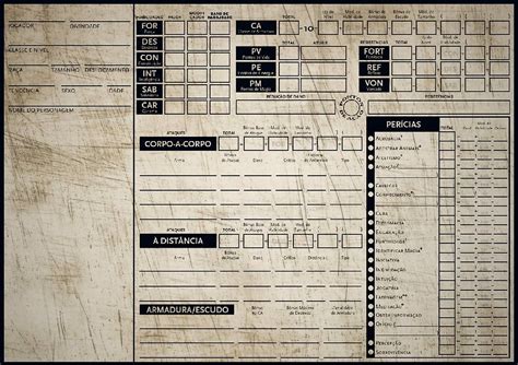 Ficha De Personagem Customizada Tormenta Rpg Rpgplanet