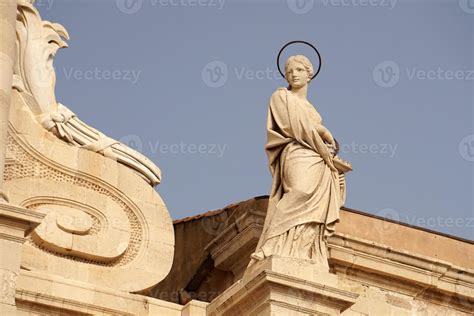 Ortigia Syracuse sicily italy historical baroque cathedral detail ...