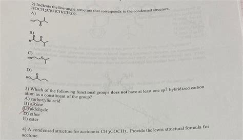 Solved 2 Indicate The Line Angle Structure That Corresponds