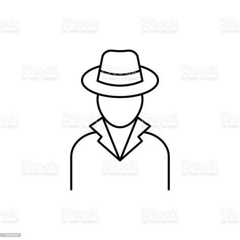 Detective Line Icon Editable Stroke Stock Illustration Download Image