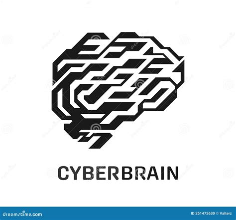 Silueta Vectorial Del Cibercerebro Cerebro Humano Artificial Concepto De Inteligencia