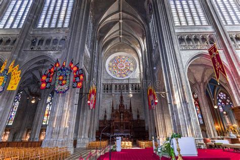 Cathedral Of The Holy Cross Orleans France Interiors Editorial Stock