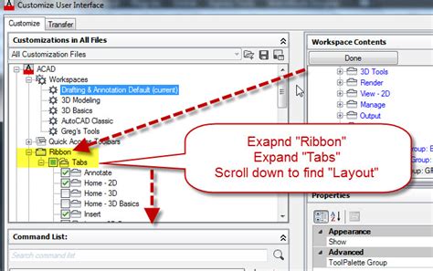 AutoCAD 2013 Adding The Layout Tab To The Ribbon AutoCAD Tips