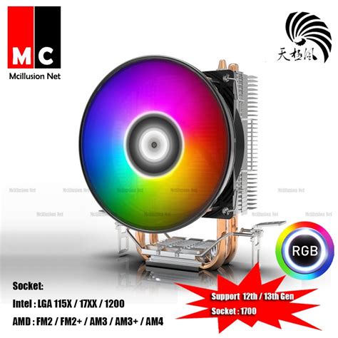 Tjf A Plus Rgb Cpu Cooler Radiator With Heatpipes Cooling Fan For