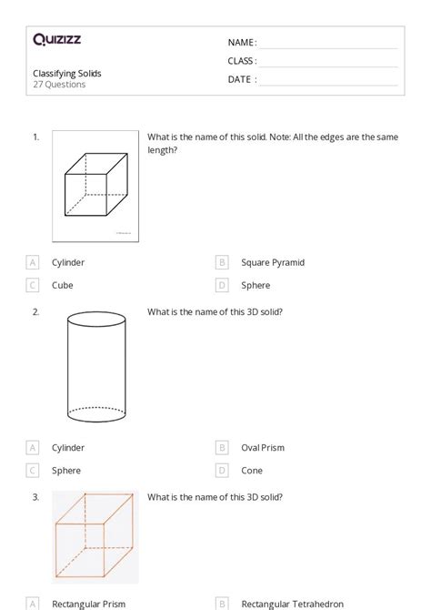 Classifying Shapes Worksheets For Th Grade On Quizizz Free