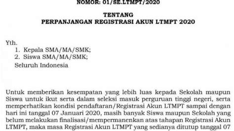 Registrasi Akun Ltmpt Diperpanjang Hingga Januari Simak Cara