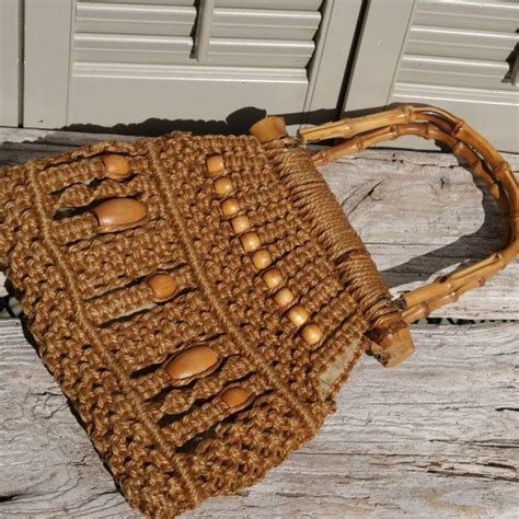 1970s Macrame Handbag Macrame Purse By Beachlanevintage On Etsy 1600