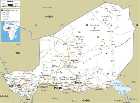 Detailed Clear Large Road Map Of Niger Ezilon Maps