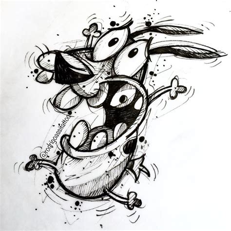 Coraje El Perro Cobarde Sketch Tattoo Design Sketch Design Tattoo