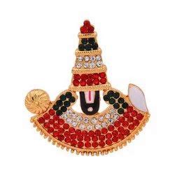 Gold Plated Lord Venkateswara Balaji Face With Semi Circle Garland