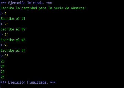 Crear un programa que solicite al usuario la cantidad de números de la