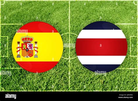 Illustration for Football match Spain vs Costa Rica Stock Photo - Alamy