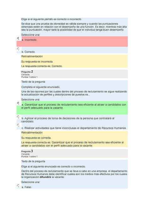 Los procesos básicos de capital humano Elige si el siguiente párrafo