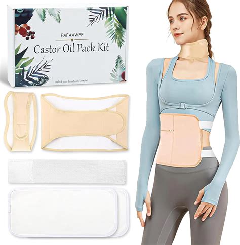 Castor Oil Pack Wrap Organic Cotton Flannel Lining Castor Oil Wrap