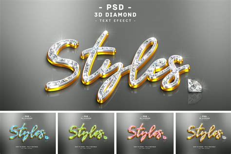 10 Pack 3d Diamond Colors Text Style Effect For 1912983