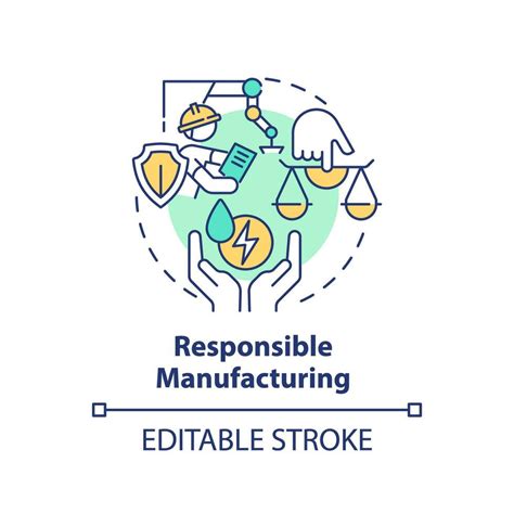 2d Editable Multicolor Icon Responsible Manufacturing Concept Simple