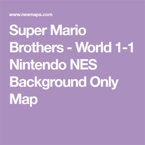 Super Mario Brothers World Nintendo Nes Background Only Map