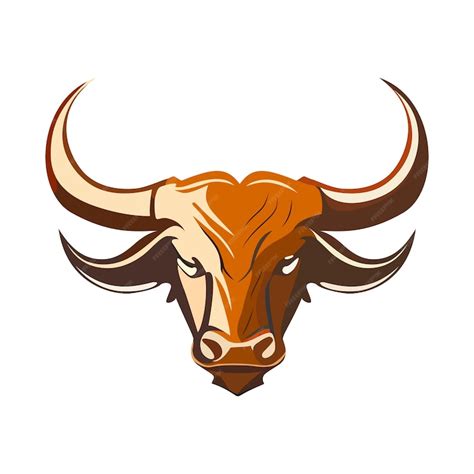 Premium Vector | Bull head logo design Abstract drawing bull face Cute bull face with horns