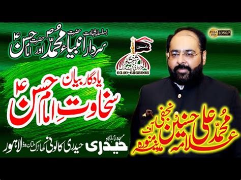 Allama Muhammad Ali Husnain Najfi Madina Sakhawat Imam Hassan A S