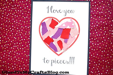 Torn Paper I Love You To Pieces Craft