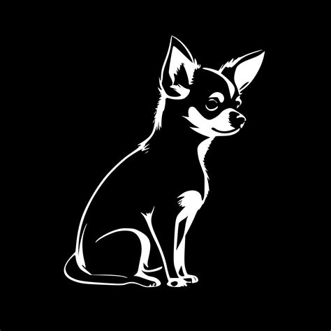 Chihuahua Black And White Vector Illustration 23618892 Vector Art At