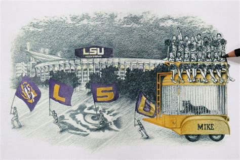 Lsu Tiger Drawing at PaintingValley.com | Explore collection of Lsu ...