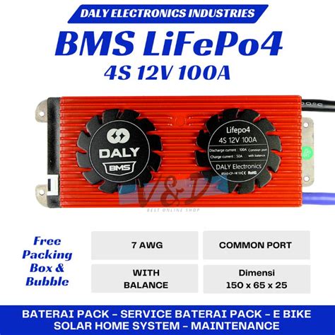 Jual Bms Lifepo4 4s 12v 100a Daly Bms Original Shopee Indonesia