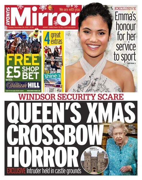 Sunday Mirror Front Page Th Of December Tomorrow S Papers Today