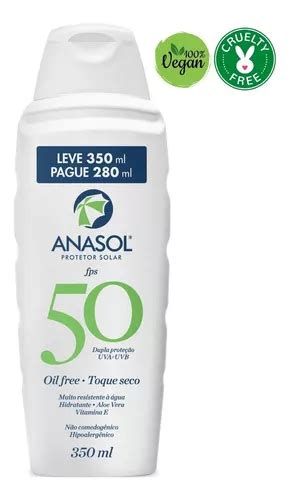 Protetor Solar Anasol Fps50 Oil Free Toque Seco 350ml Grande MercadoLivre