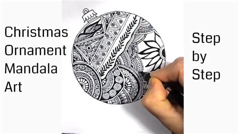 How To Draw Christmas Ornament Mandala Art Christmas Ornament Mandala