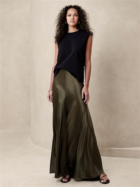 Serenade Silk Maxi Skirt Banana Republic