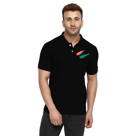 Shop Black Unisex Polo T Shirt Buy Latest Made In India