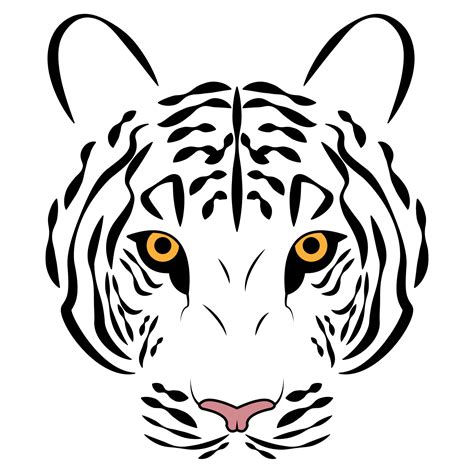 tiger face silhouette vector. tiger face for tattoo design 15547543 ...