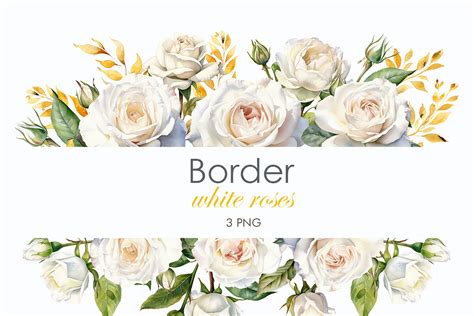 White Rose Border Graphic By Lesyaskripak Art Creative Fabrica