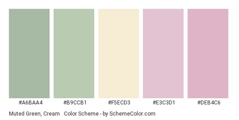 Muted Green Cream And Pink Color Scheme Cream