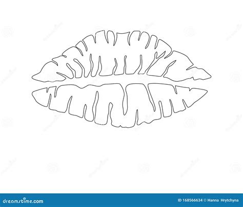 Labios Impresi N De L Piz Labial Imagen Lineal Vectorial Para