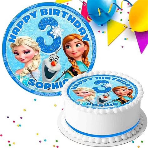 Frozen Birthday Personalised PRECUT Edible Icing Sheet 7 5 INCH Cake